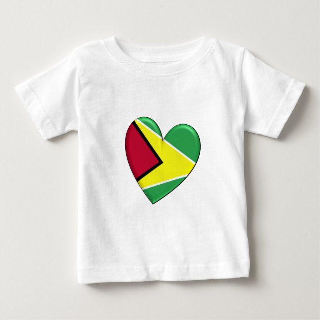 T-shirts Bandeira do coração de Guyana (Frente)