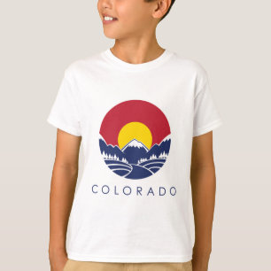T-shirts Bandeira do estado de montanha rochosa de Colorado