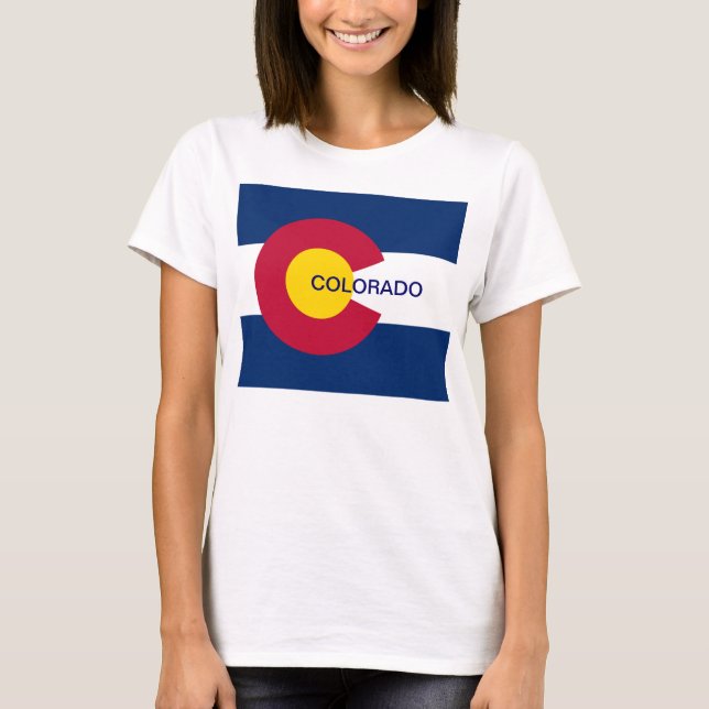 T-shirts Bandeira do Estado do Colorado (Frente)