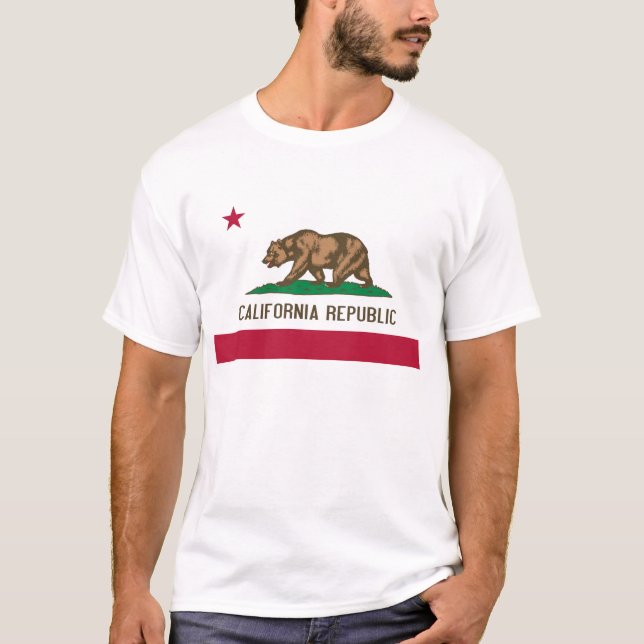 T-shirts Bandeira do estado do urso da república de (Frente)
