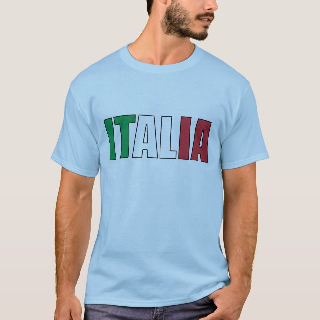 T-shirts Bandeira do italiano de Italia (Frente)