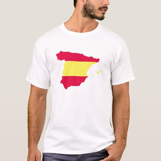 T-shirts Bandeira do mapa da espanha (Frente)