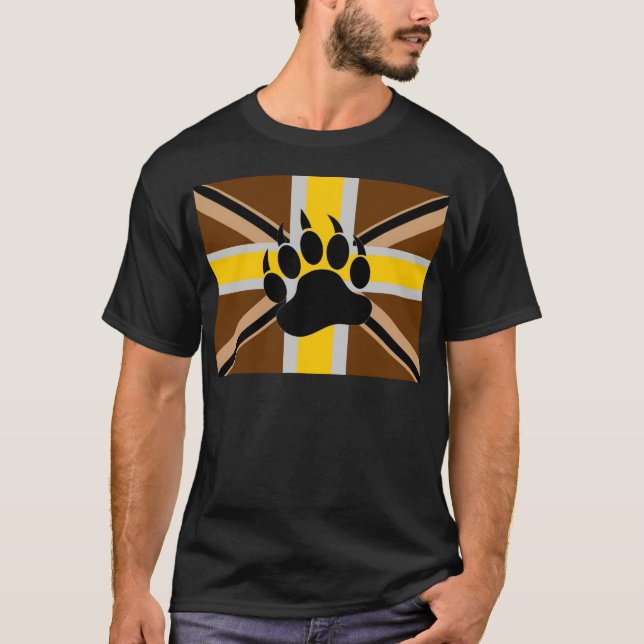 T-shirts Bandeira do orgulho do urso de Ingleses (Frente)