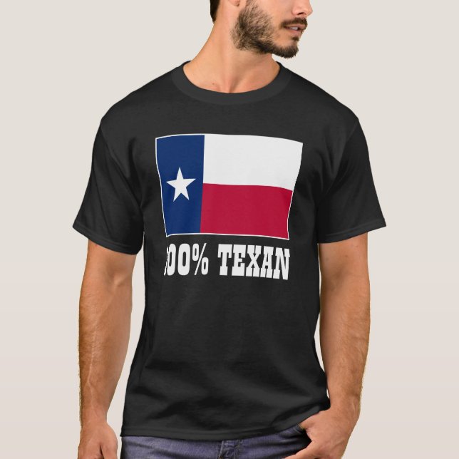 T-shirts Bandeira do Texas | 100% Texano (Frente)