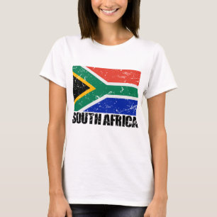 T-shirts Bandeira do vintage de África do Sul