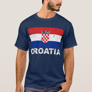T-shirts Bandeira do vintage de Croatia