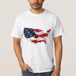 T-shirts Bandeira dos EUA, Mapa da América, 4 de Julho