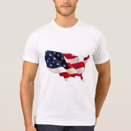T-shirts Bandeira dos EUA, Mapa da América, 4 de Julho