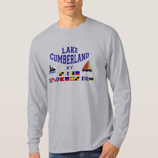 T-shirts Bandeira dos Sig de Cumberland KY do lago (Frente)