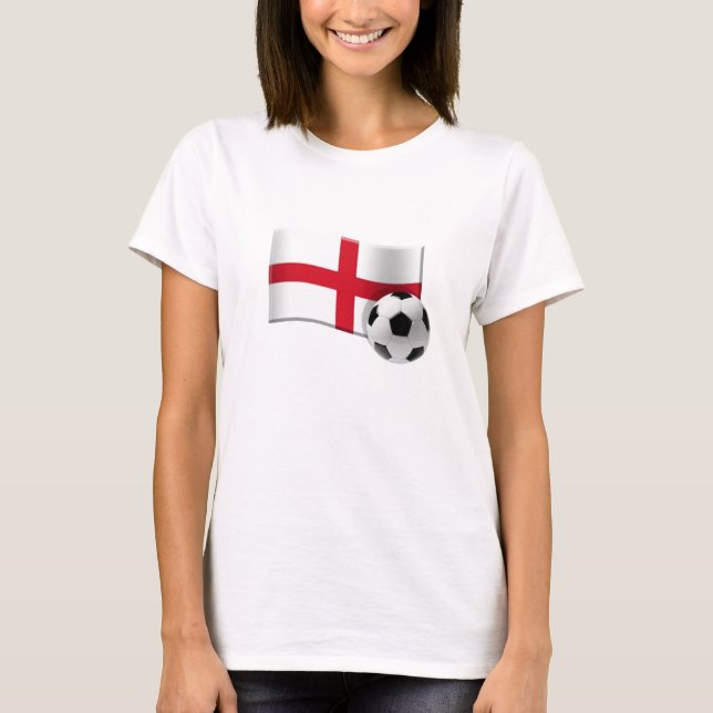 T-shirts Bandeira e bola do futebol de Inglaterra (Frente)