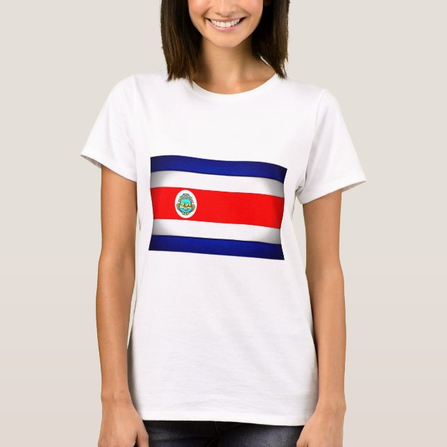 T-shirts Bandeira Estilizada da Costa Rica (Frente)
