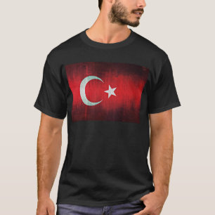 T-shirts Bandeira Estilizada da Turquia