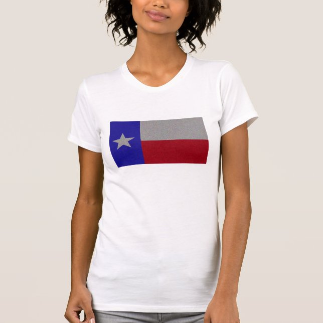 T-shirts Bandeira Glittery de Texas (Frente)