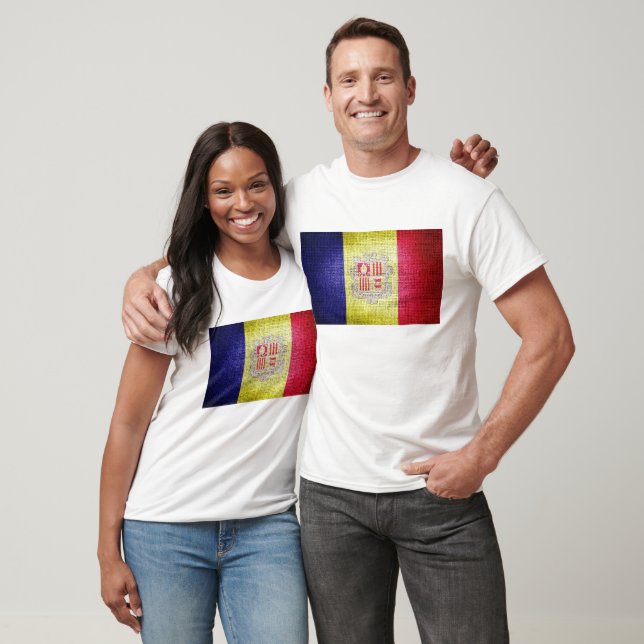 T-shirts Bandeira Grunge de Andorra (Unissex)