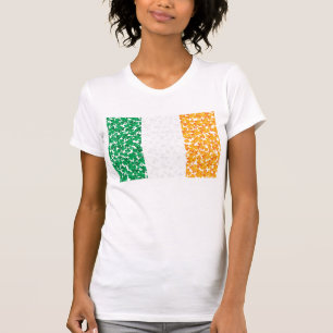 T-shirts Bandeira Irlandesa Feita de Xamrocks