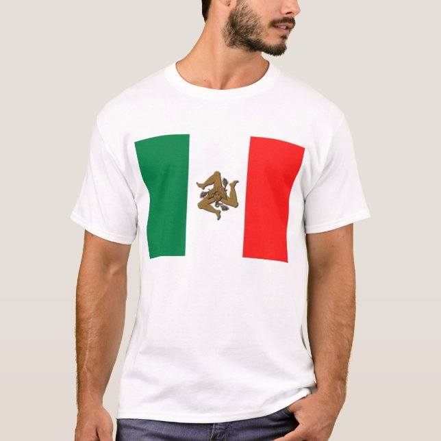 T-shirts Bandeira italiana siciliano (Frente)