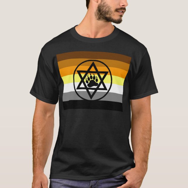 T-shirts Bandeira judaica do orgulho do urso (Frente)