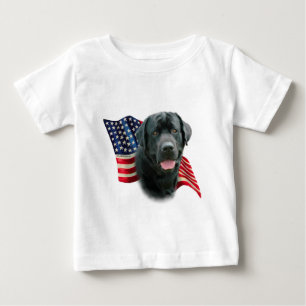 T-shirts Bandeira Labrador Retriever (preto)