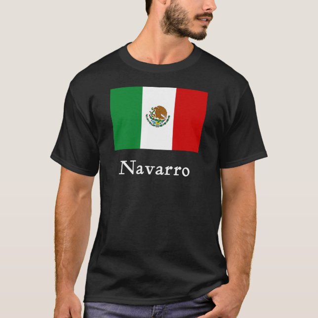 T-shirts Bandeira mexicana de Navarro (Frente)