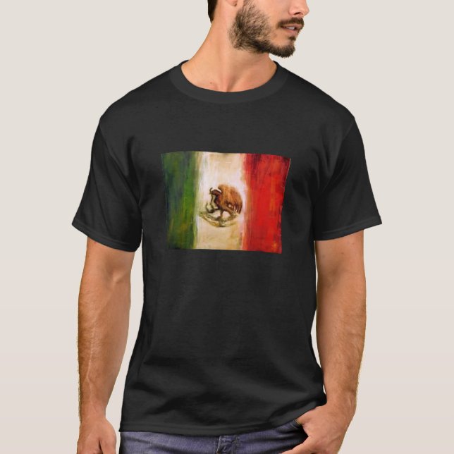 T-shirts Bandeira mexicana do vintage (Frente)