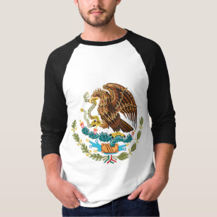 T-SHIRTS BANDEIRA MEXICANA - ESTILO DE MÉXICO - BRASÃO