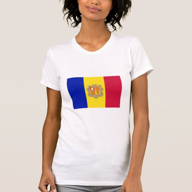 T-shirts Bandeira Nacional de Andorra (Frente)