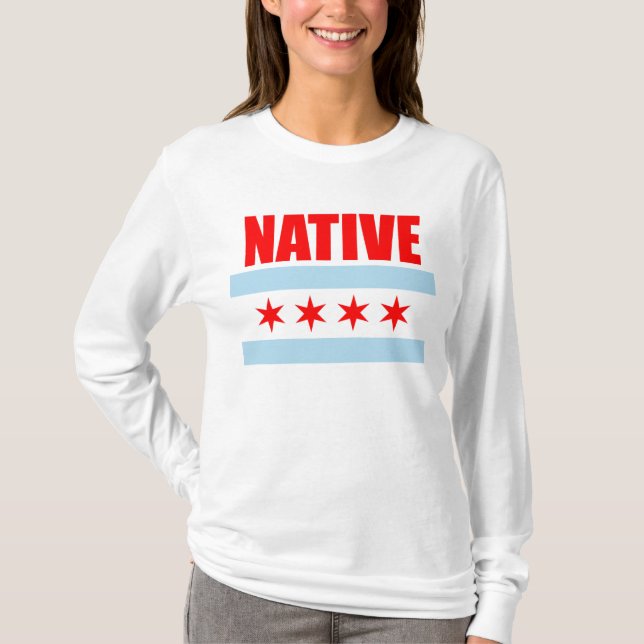 T-shirts Bandeira nativa de Chicago (Frente)