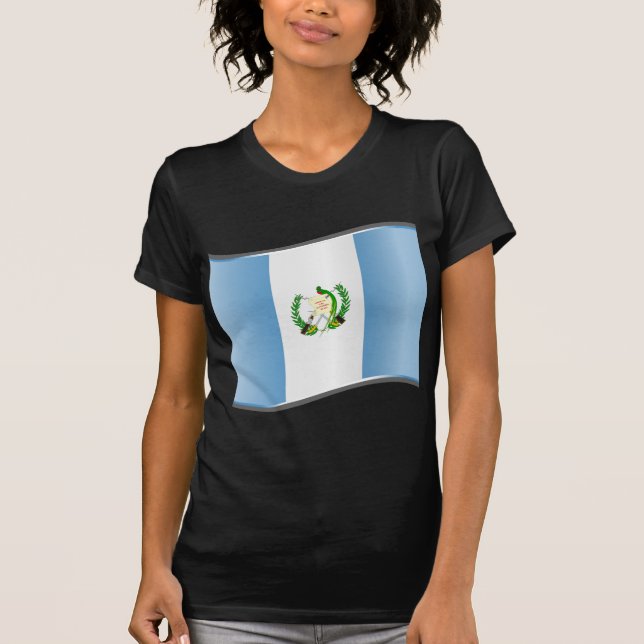 T-shirts Bandeira ondulada da Guatemala (Frente)