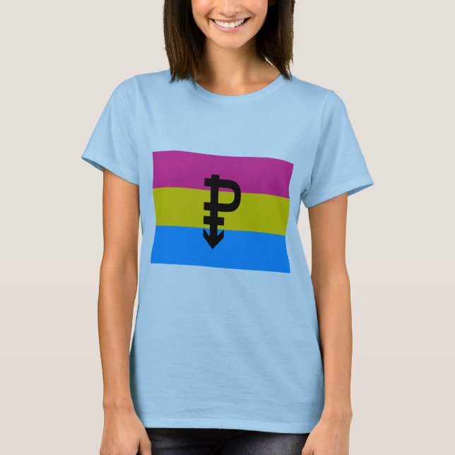 T-SHIRTS BANDEIRA PANSEXUAL OFICIAL DO ORGULHO (Frente)