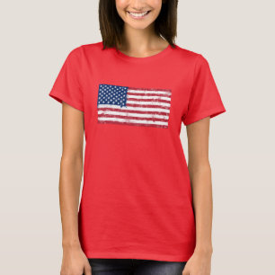 T-shirts Bandeira Pintada por Splatter dos EUA