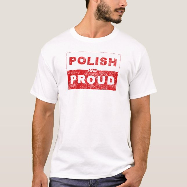 T-shirts Bandeira polonesa e orgulhosa (Frente)