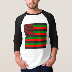 T-shirts Bandeira preta do TRIBO ZULU e verde vermelha