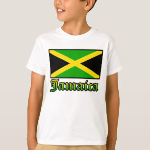 T-shirts Bandeira, preto, verde e amarelo de Jamaica