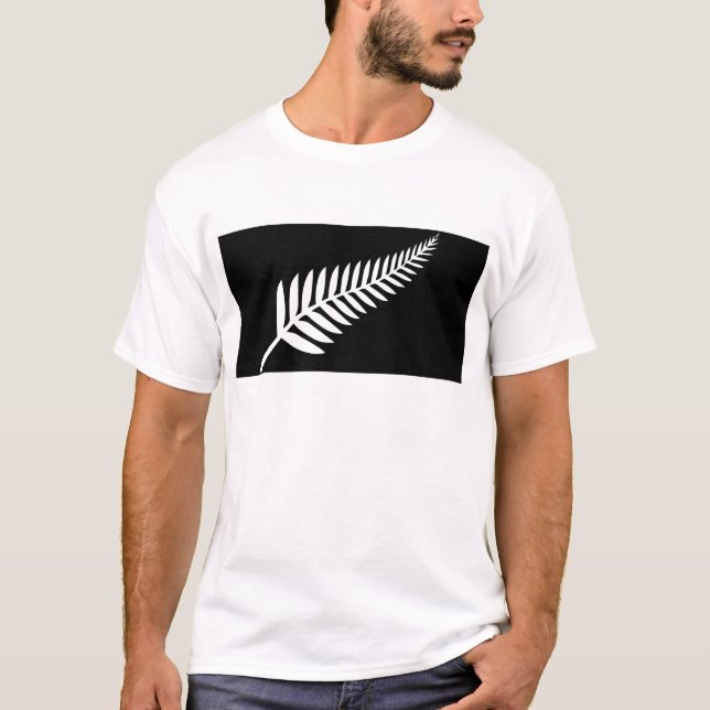 T-shirts Bandeira Silver Fern (Nova Zelândia) (Frente)