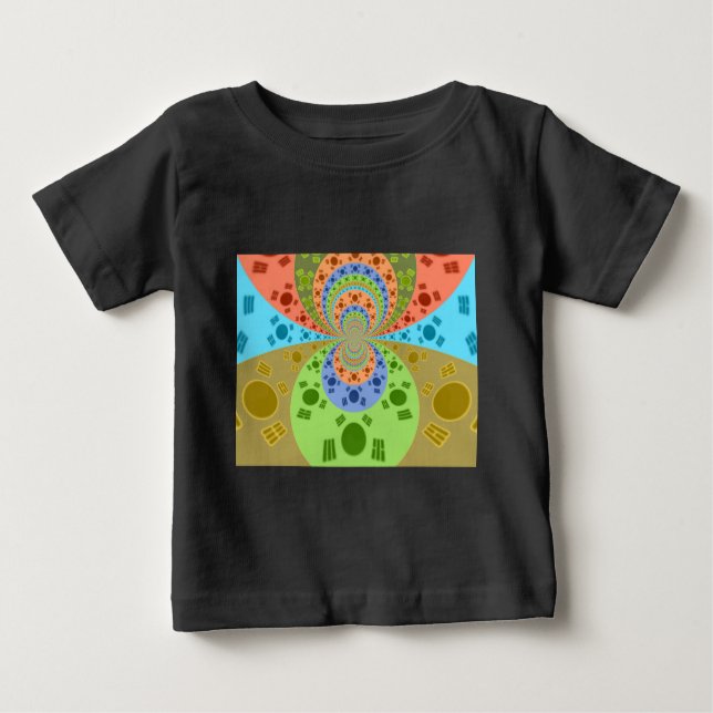 T-shirts Bandeira Sul-Coreana Inspirou Abstrato Art Impress (Frente)