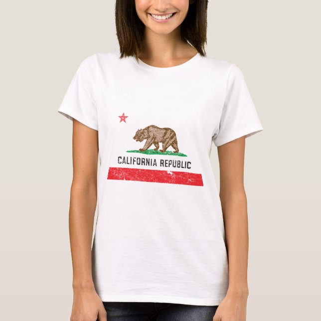 T-shirts Bandeira Vintage California (Frente)