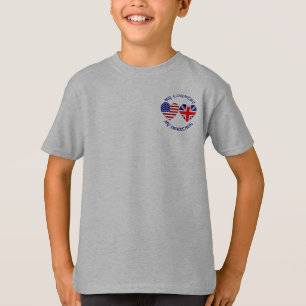 T-shirts Bandeiras Coração EUA Reino Unido País Patrimônio