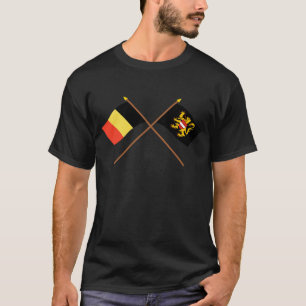 T-shirts Bandeiras cruzadas de Bélgica e de Brabante do