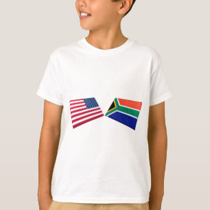 T-shirts Bandeiras dos E.U. & da África do Sul