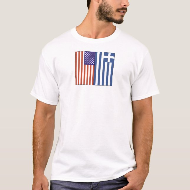 T-shirts Bandeiras dos E.U. e da piscina (Frente)