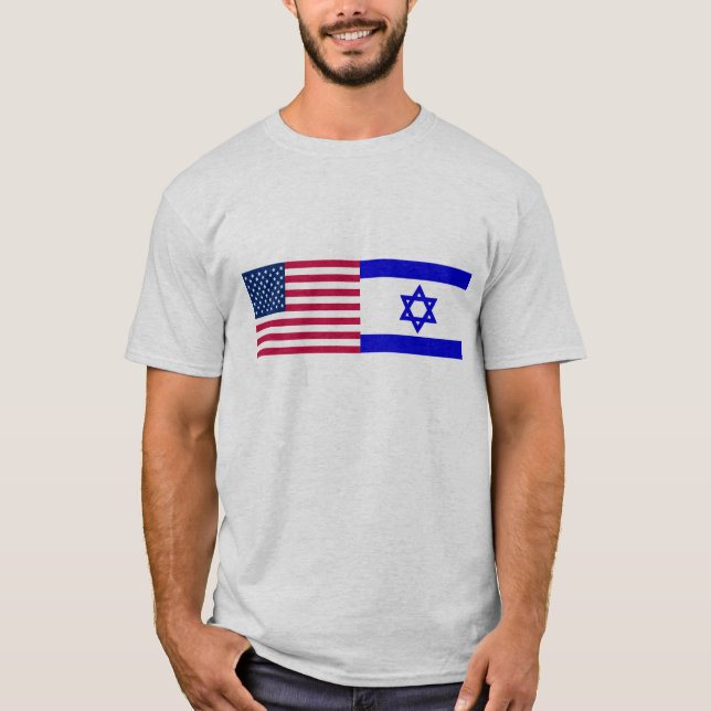 T-shirts Bandeiras dos EUA e da Israel (Frente)