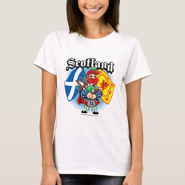 T-shirts Bandeiras e gaiteiro de Scotland (Frente)