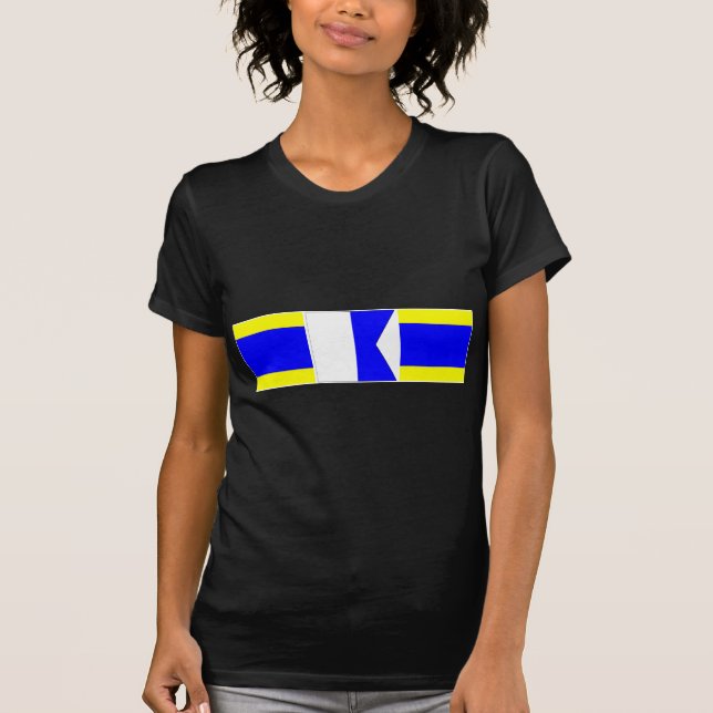 T-shirts bandeiras náuticas do pai (Frente)