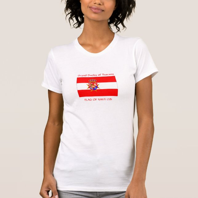 T-shirts Banner branco vermelho Grão-Ducado da Toscana (Frente)