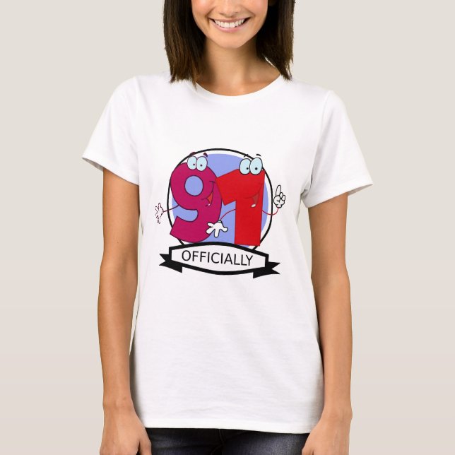 T-shirts Banner oficial de aniversário de 91 (Frente)