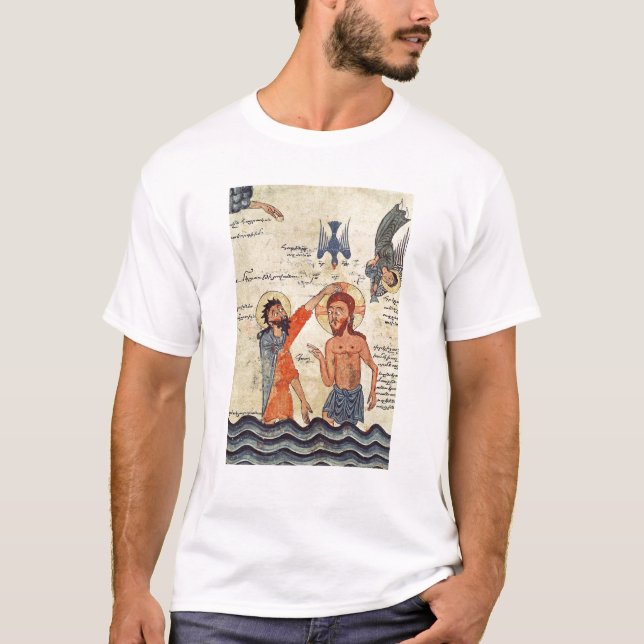 T-shirts Baptismo do cristo, de um evangelho (Frente)