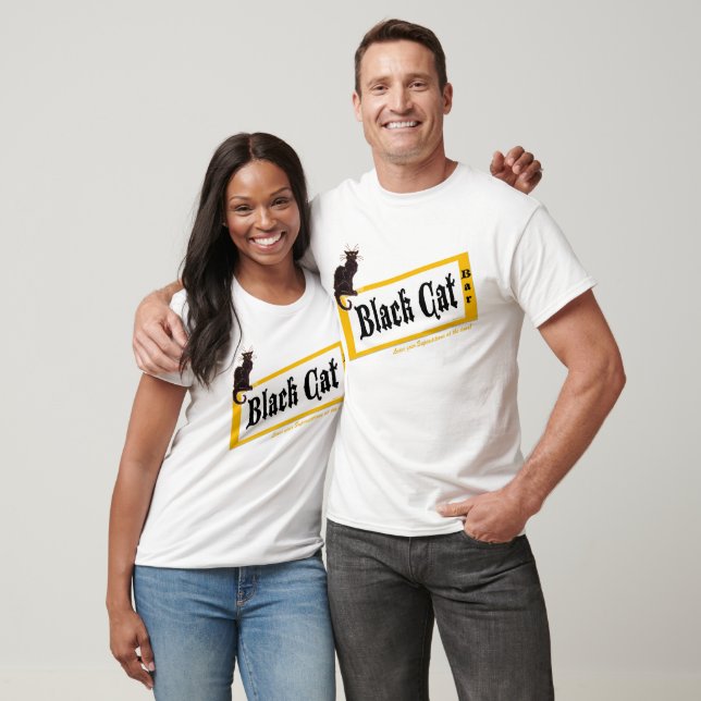 T-shirts Bar de Gato Negro (Unissex)
