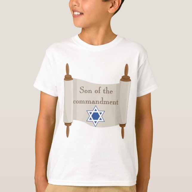 T-shirts Bar Mitzvah Torah Scroll Filho do Mandamento (Frente)