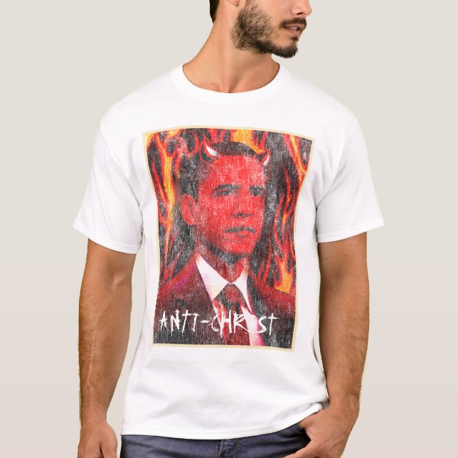 T-shirts Barack Obama o Anti-Cristo (Frente)