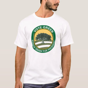 T-shirts Barack Obama - verde do voto